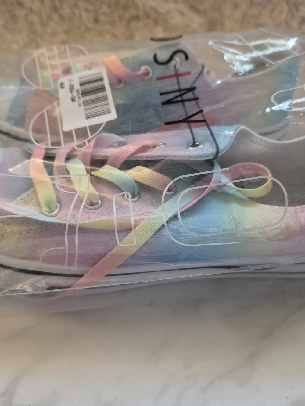 Rainbow Lace-Up Sneakers in Pastel